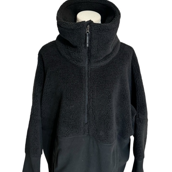 The North Face Novelty 200 Fleece Tundra Size L Warm Oversized 1/2 Zip Black - Picture 6 of 7